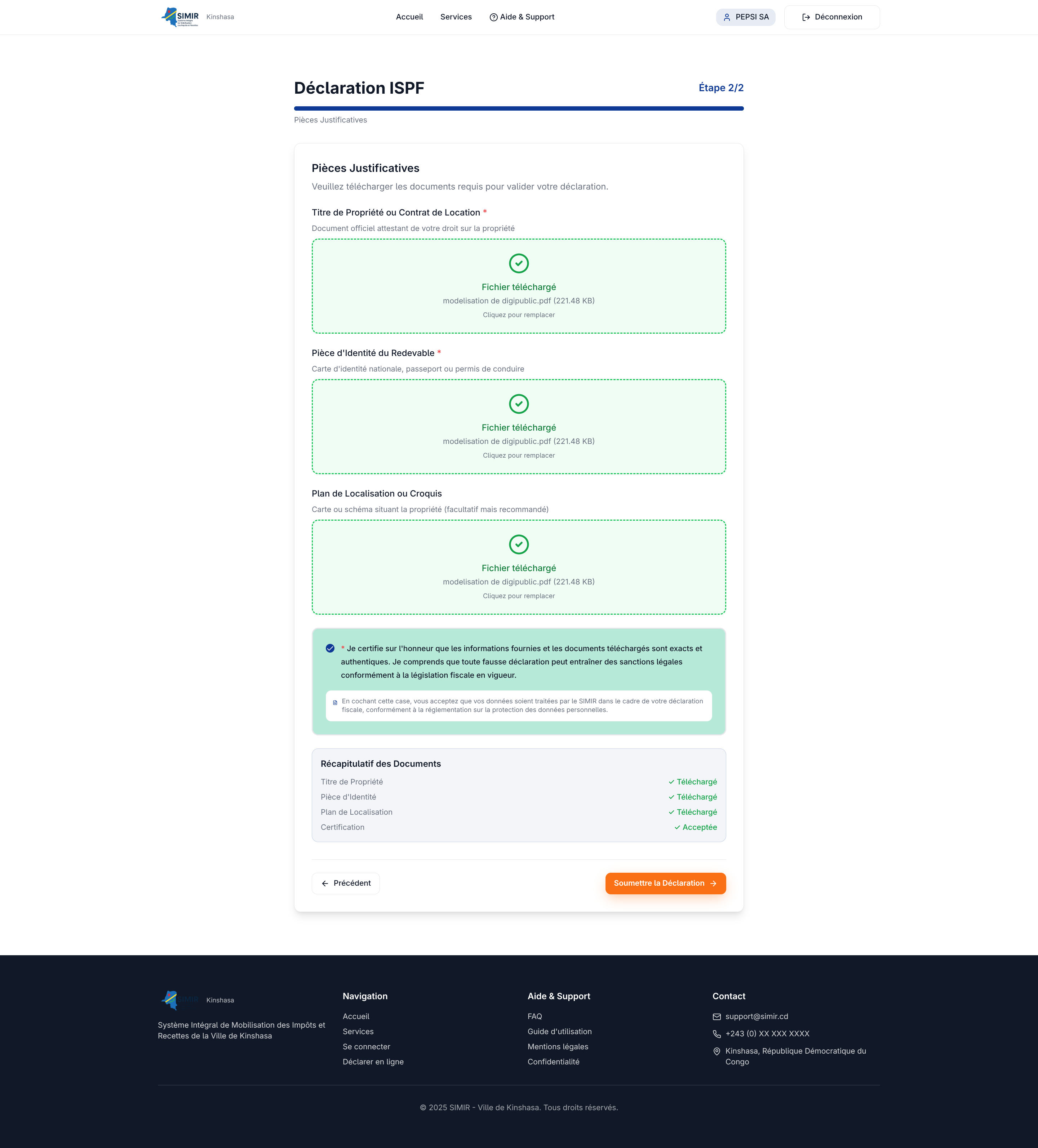ISPF — pièces justificatives
