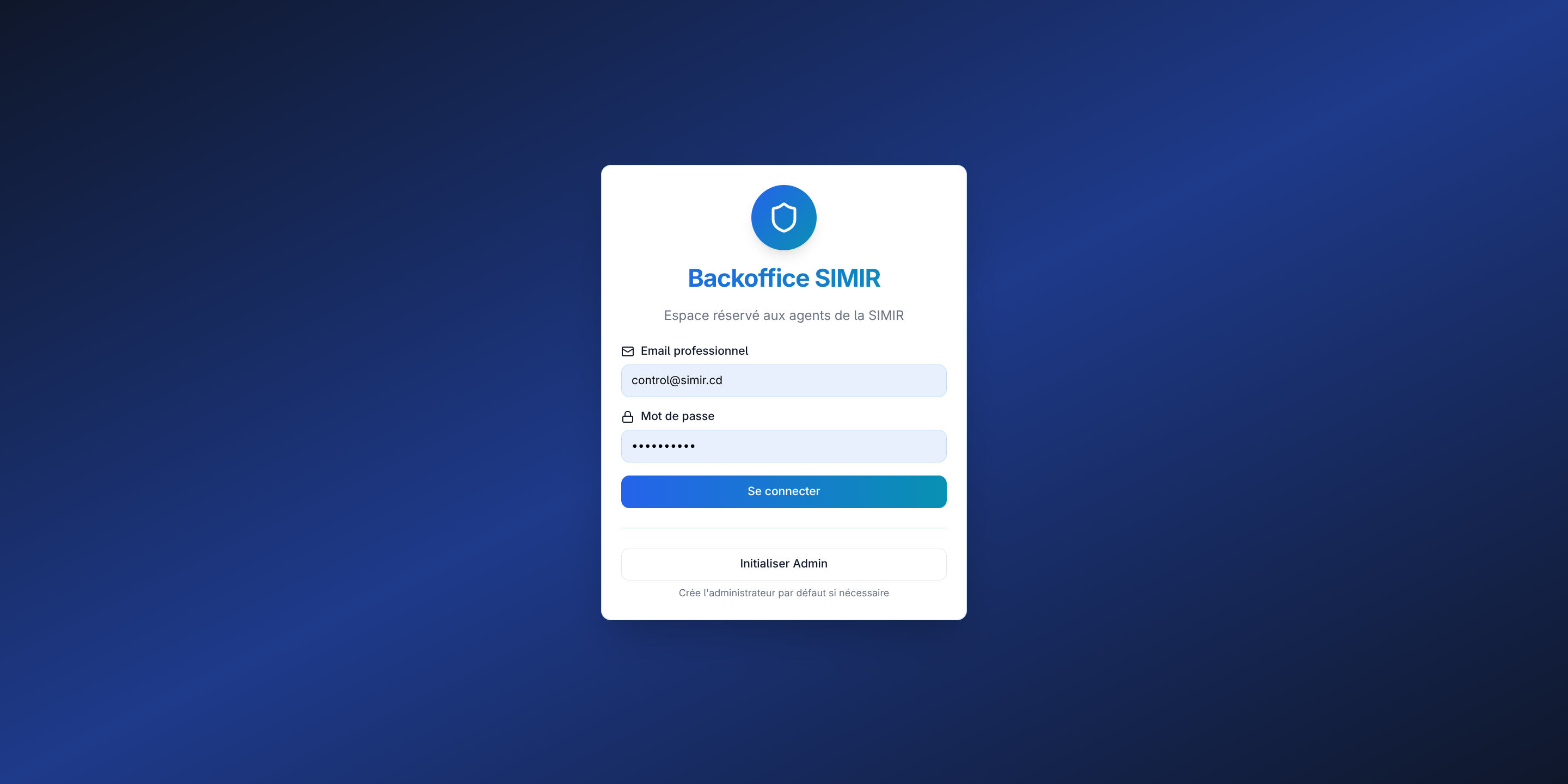 Connexion Back-Office